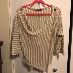 Wooden Ships cross front button sweater